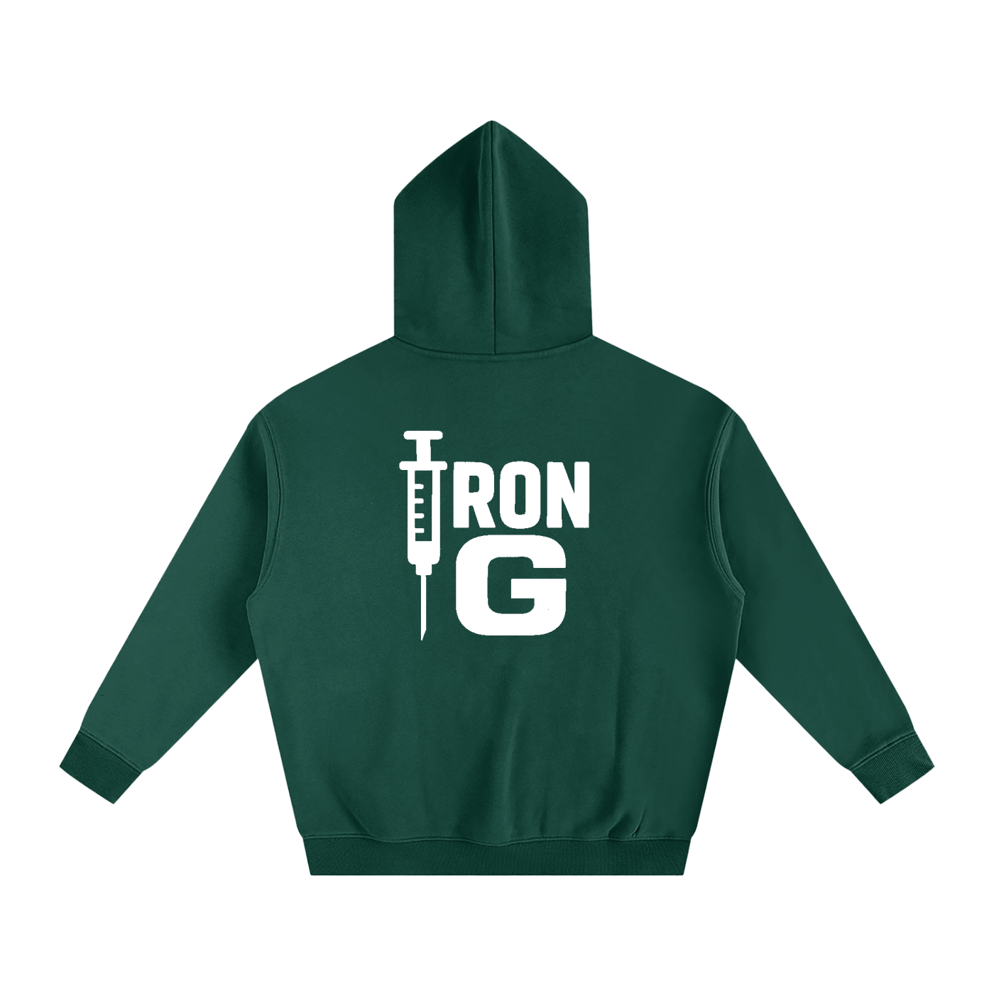 I AM STEROIDS Oversize Hoodie, white letters