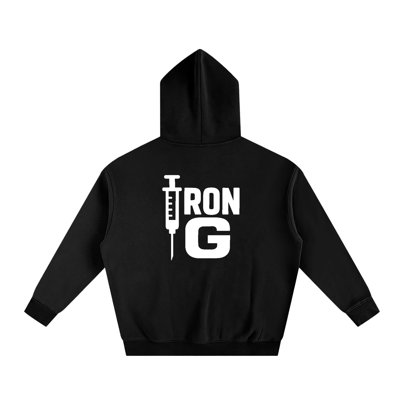 I AM STEROIDS Oversize Hoodie, white letters