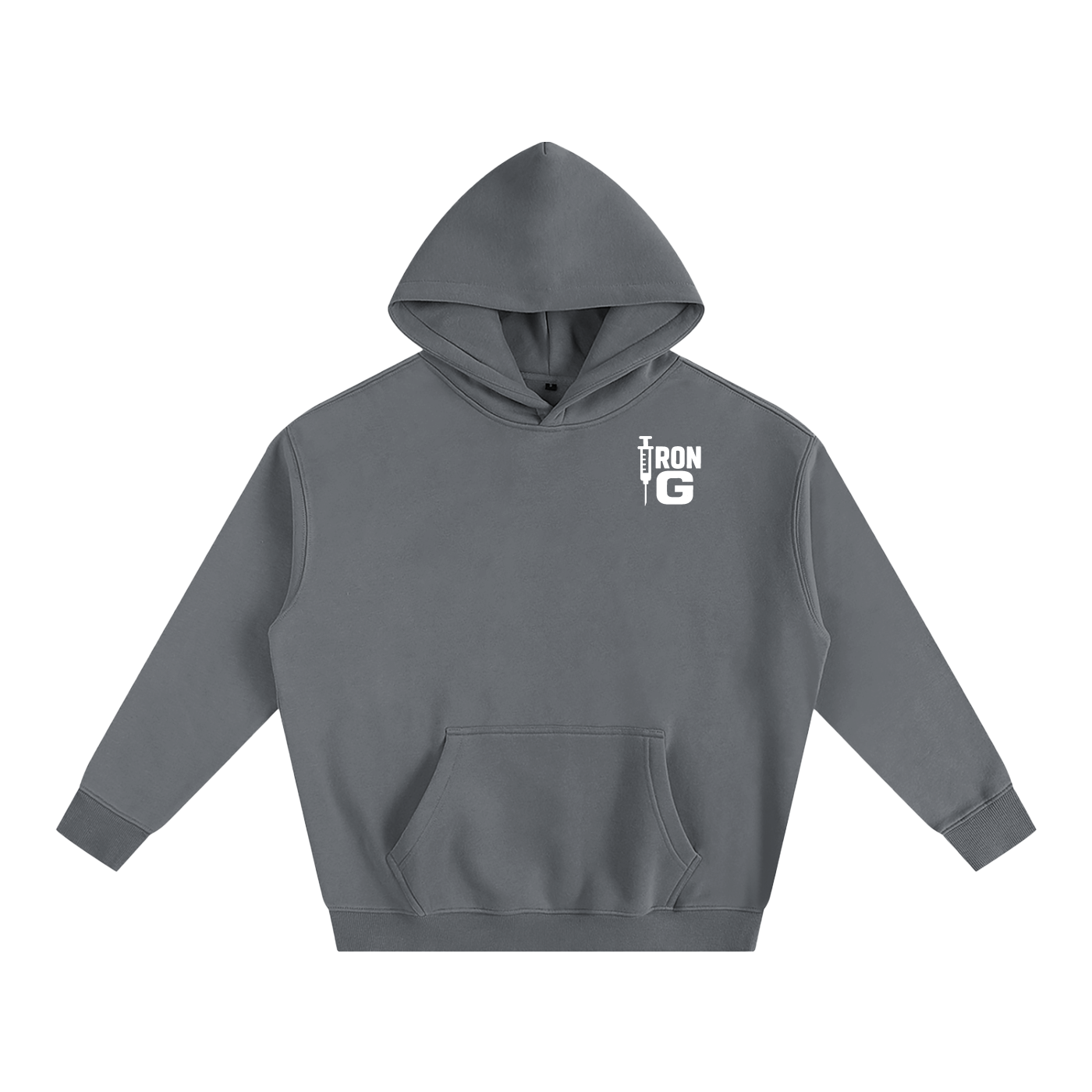 Oversize Iron G Hoodie, White Logo