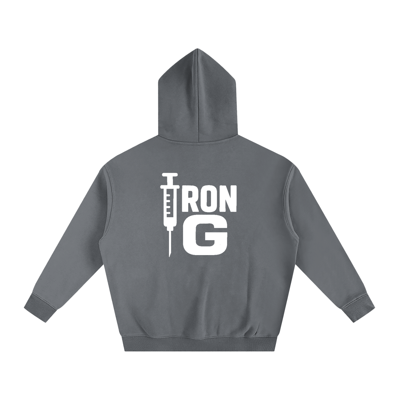 I AM STEROIDS Oversize Hoodie, white letters