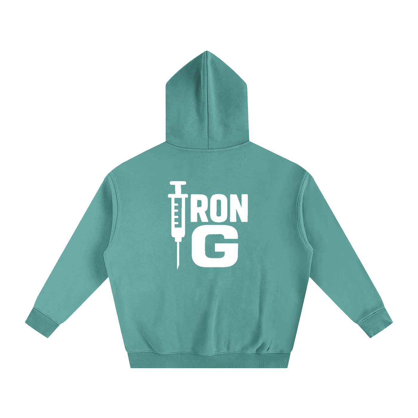 I AM STEROIDS Oversize Hoodie, white letters
