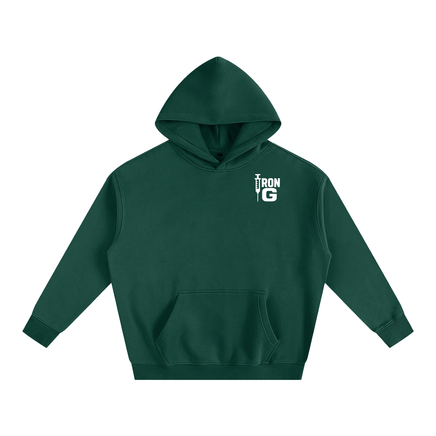 Oversize Iron G Hoodie, White Logo