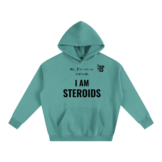 I AM STEROIDS Oversize Hoodie, black letters